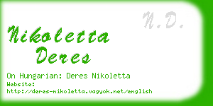 nikoletta deres business card